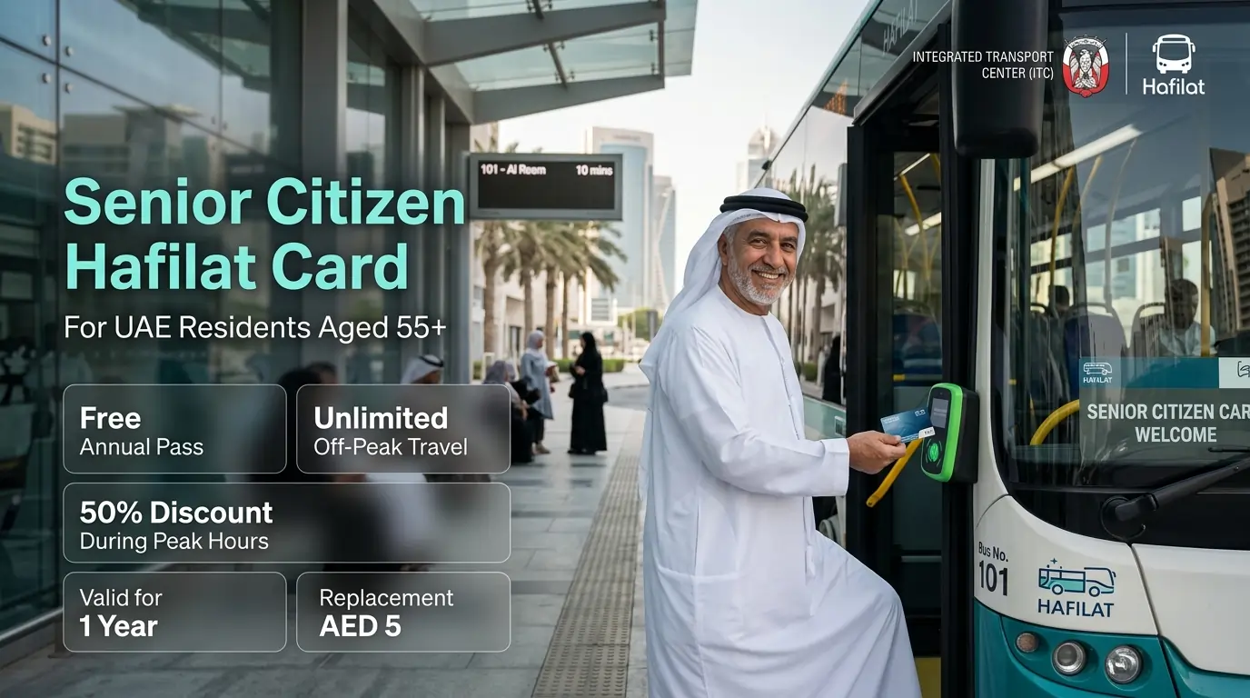 smiling-senior-emirati-man-tapping-senior-citizen-hafilat-card-on-green-bus-reader-at-abu-dhabi-bus-stop-with-card-benefit-details-and-city-skyline-background