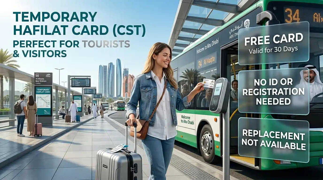 smiling-tourist-woman-with-suitcase-tapping-temporary-hafilat-card-at-abu-dhabi-bus-station-with-green-bus-and-city-skyline-background-perfect-for-visitors
